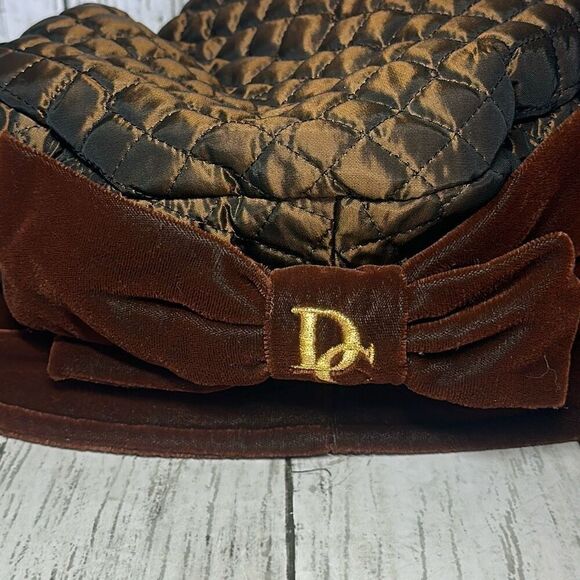 Diahann Carol Brown Quilted‎ Velvet Vintage Hat main image 6